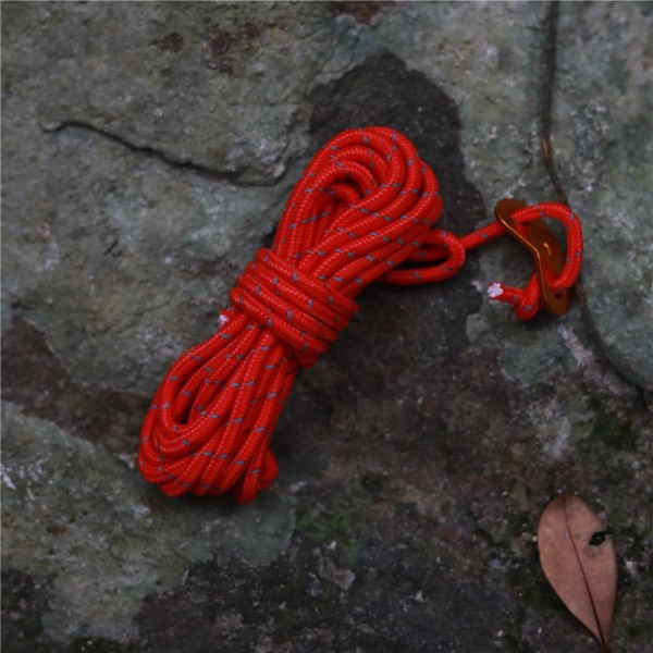 4M Outdoor Guy Lines Tent Cords Lightweight Camping Rope with Aluminum Guylines Adjuster(pack of 6 pcs)