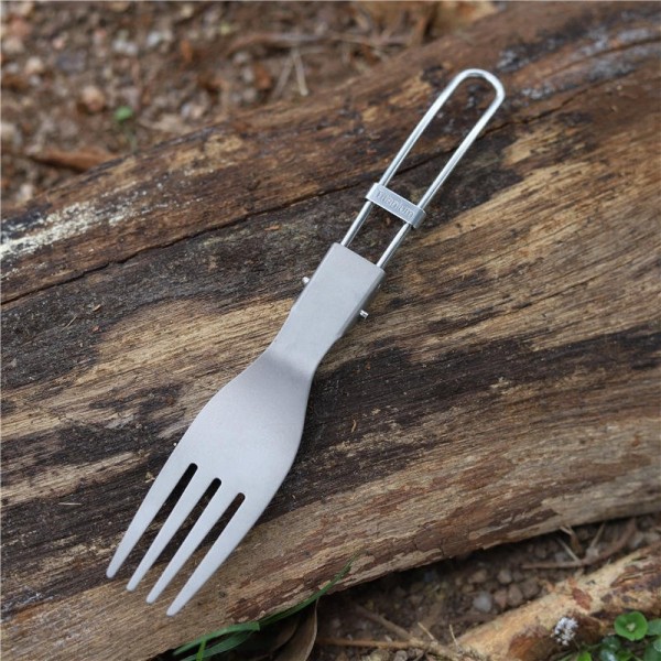 Titanium Foldable Spoon And Fork For Camping Or Outdoor