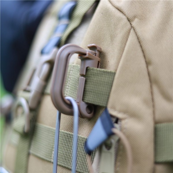 Tactical D-Ring Carabiners Snap Clip, Molle Hanging Hooks For Camping Hiking