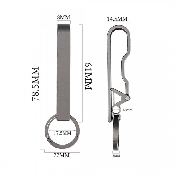 Titanium Belt Loop Keychain Clip