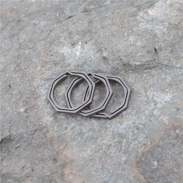 Titanium Octagon Key Ring