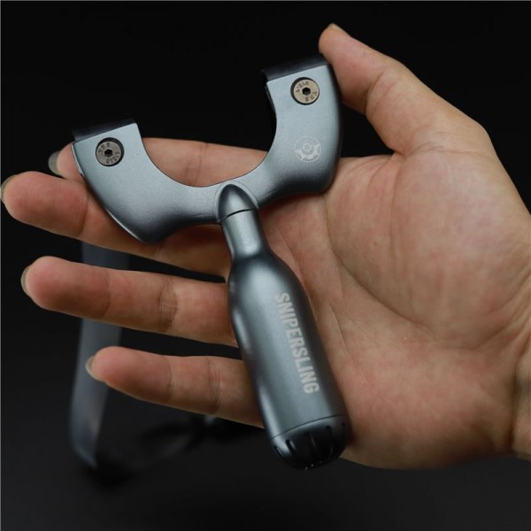 Slingshots: S-Airship Aviation Aluminum Portable EDC Hunting Slingshot WIth Storage Capsule